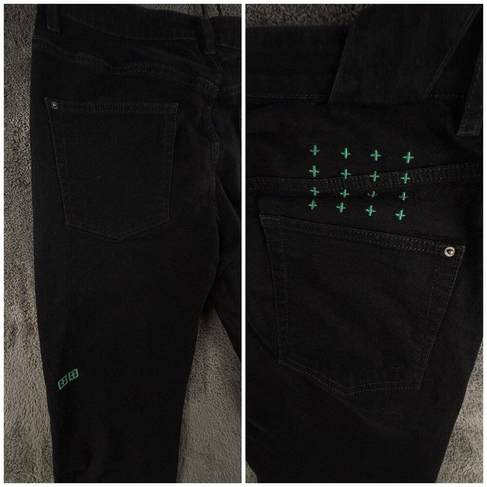 Ksubi Black Stretch Tapered Denim Jeans Button Fly Designer Size 34x32 Adult - Picture 16 of 16